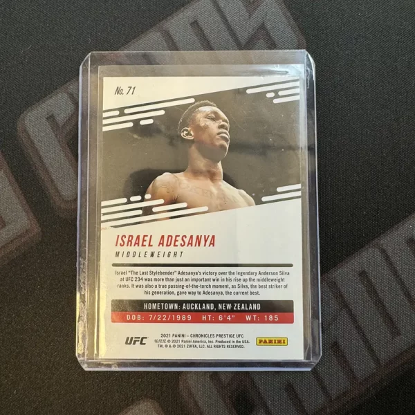 Israel Adesanya - Panini Chronicles UFC 2021 - Image 2