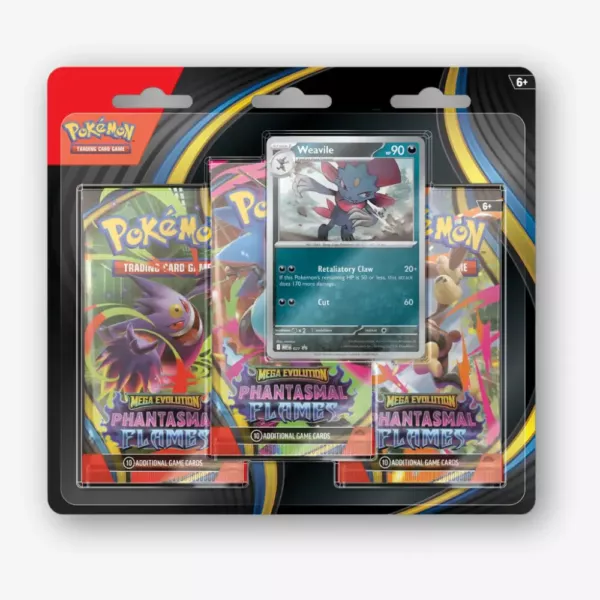 Pokémon TCG: Mega Evolution - Phantasmal Flames - 3-Pack Blister - Image 2