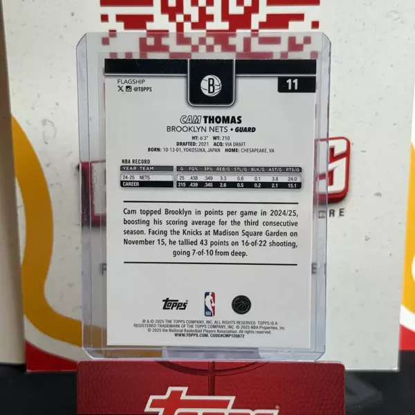 Cam Thomas - Topps Basketball Flagship - Image 2
