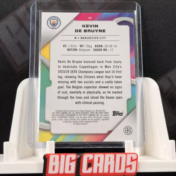 Kevin De Bruyne - Topps Finest Champions League - Image 2