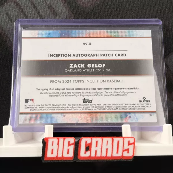 Zack Gelof - Topps Inception Baseball - Image 2
