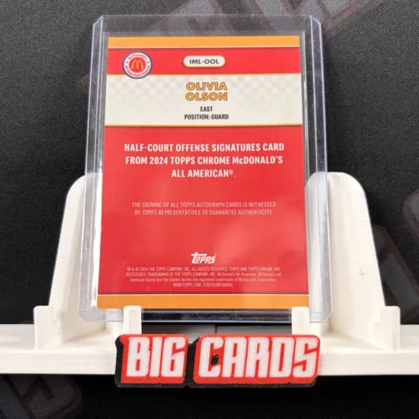 Olivia Olson - Topps Chrome McDonald's All American - Image 2