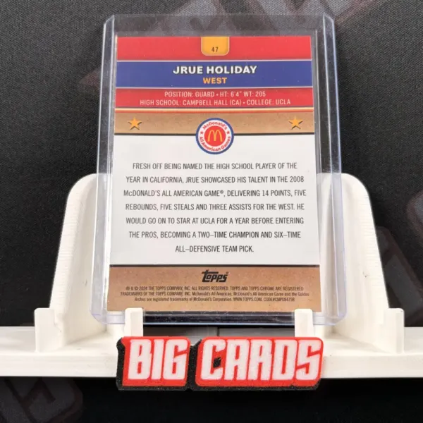 Jrue Holiday - Topps Chrome McDonald's All American - Image 2