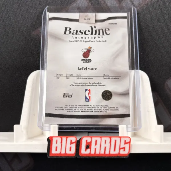 Kel'el Ware - Topps Finest Basketball - Image 2