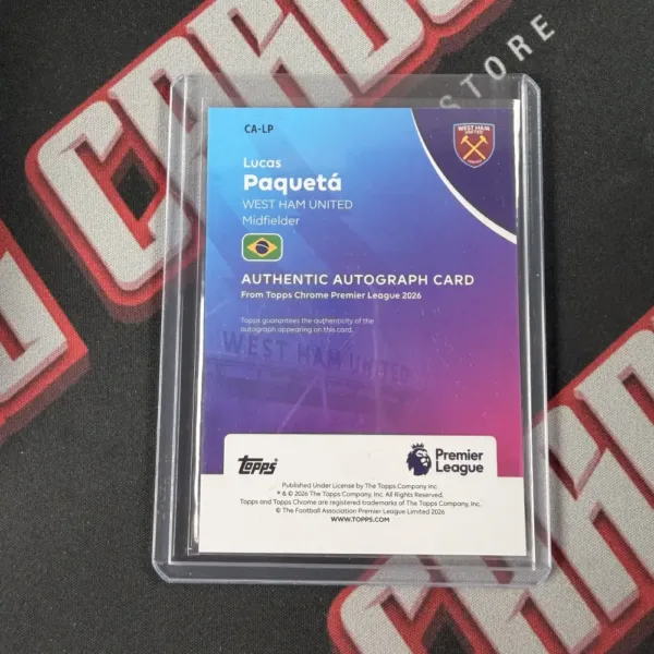 Lucas Paqueta - Topps Chrome Premier League - Image 2