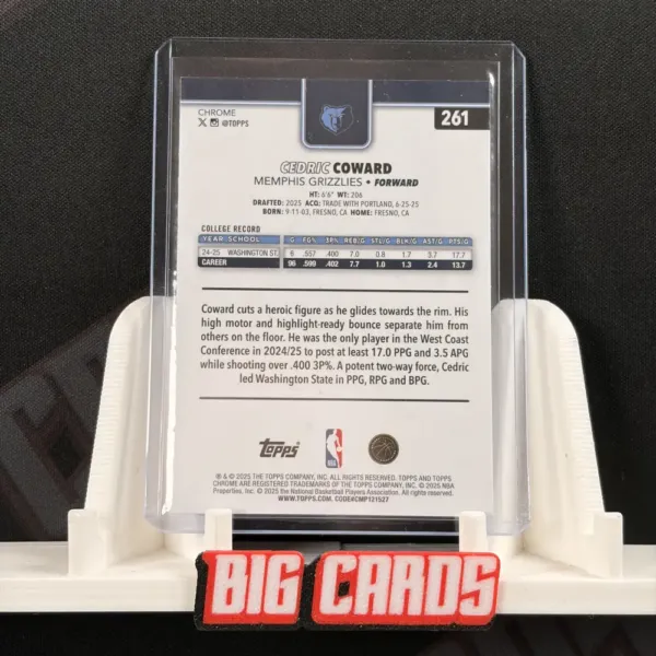 Cedric Coward - Topps Chrome Basketball 2025 - Image 2
